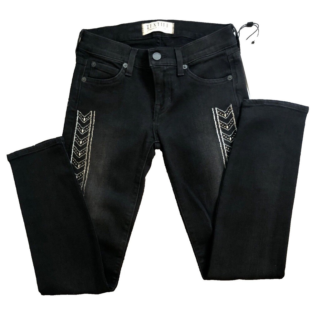 TEXTILE Elizabeth & James Gilded Ozzy Skinny Jean Embroidered Studs Women 24 NWT